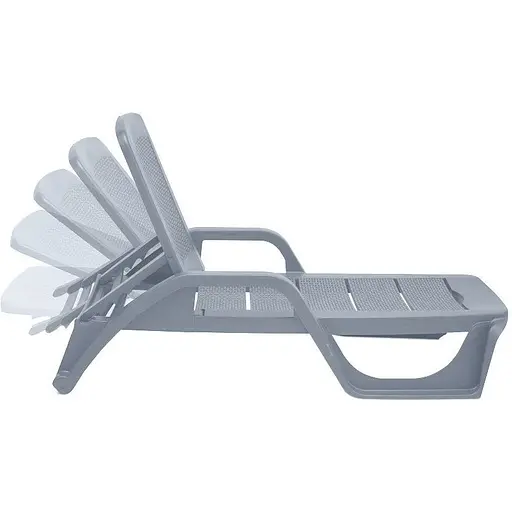 Шезлонг пластиковый Bica Nilo, светло-серый - фото 2