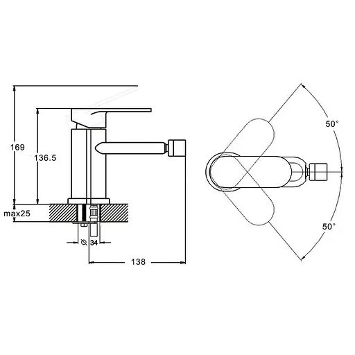 Змішувач для біде Zegor LOB2-A128 одноважільний 30412 - фото 4