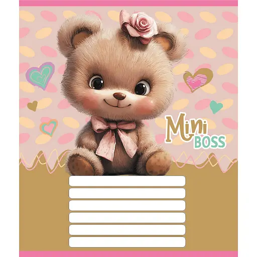 Зошит учнівський "Міні ведмедики" Leader 012-510157C-1 в косу лінію, 12 аркушів (959051) - фото 1