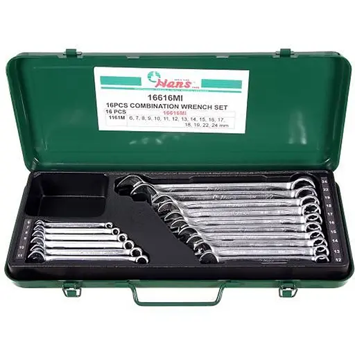 Набор ключей Hans комбинированных 6-24 мм 16 предметов (16616MI) - фото 2