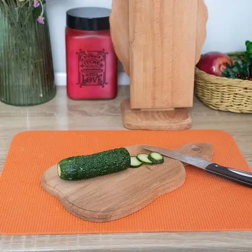 Комплект из четырех деревянных разделочных досок с подставкой для кухни, Woodly Коричневый 85901 - фото 4