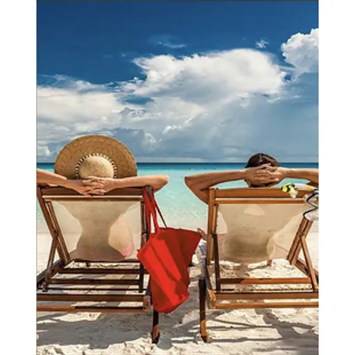 Алмазна мозаїка Strateg ПРЕМІУМ Відпочинок на пляжі розміром 30х40 см (HEG86028) - фото 1