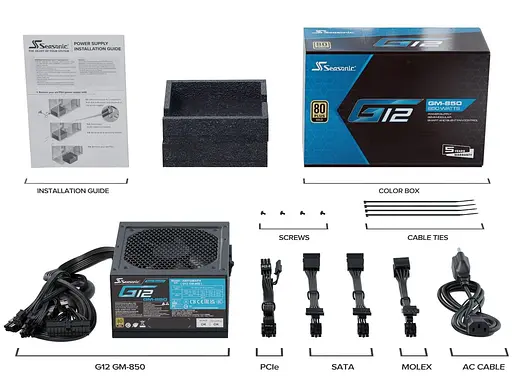 Блок живлення Seasonic G12 GM 850W 80+ Gold (G12 GM-850) - фото 5