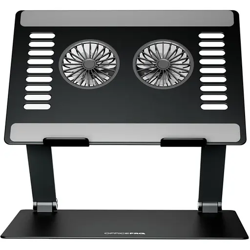 Охлаждающая подставка для ноутбука до 15.6 дюймов OfficePro LS-122-B 2xfans Alloy Aluminum Black - фото 2