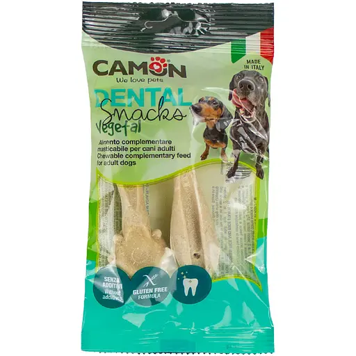 Ласощі для собак Camon Dental Snak Зубна щітка з рисовим крохмалем та подрібненим рисом 74 г