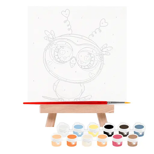 Картина за номерами Rosa Start Совеня 15х15 см з мольбертом - фото 3