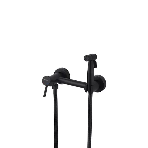 Змішувач для гігієнічного душу зовнішнього монтажу 150 мм Kroner KRP Edelstahl Klassisch - SCH052 CV027930, Чорний матовий - фото 4