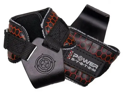 Крюки для тяги на запястье Power System PS-3360 Hooks V2 Black/Red L (PS_3360_Black/Red L) - фото 1