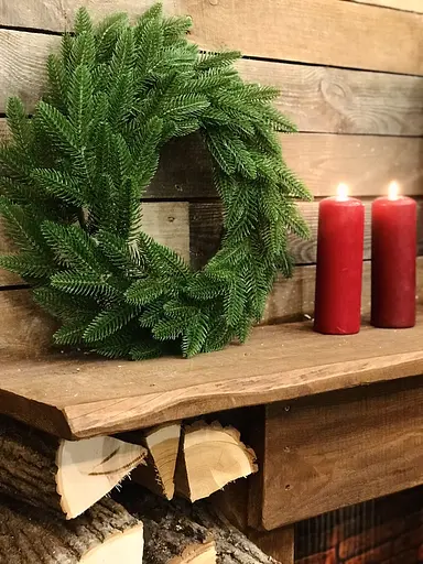 Венок хвойный Hvoya Classic литой светло-зеленый 40 см - фото 6