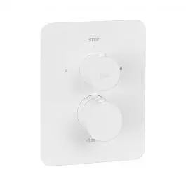 Термостат для душа на 2 потребителя Paffoni Light без встраиваемой части white matt LIQBOX516BO, Белый матовый - фото 1