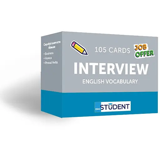 Настольная игра English Student Карточки для изучения английского языка English Student Interview English Vocabulary (укр.) (591225969) - фото 1