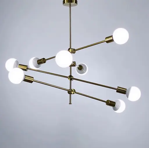 Світильник без плафонів на 8 патронів з цоколем Е27 в корпусі латунь Line.F MD 2011/8 - фото 5