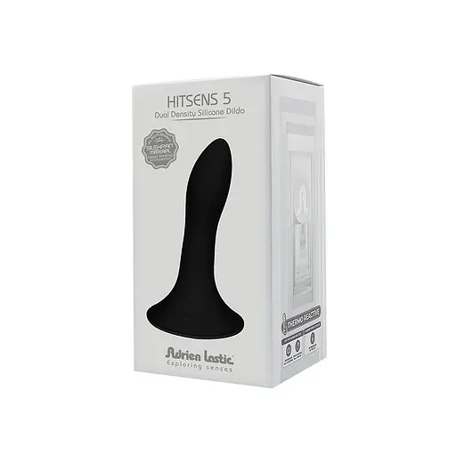 Ділдо з присоскою Adrien Lastic Hitsens 5 Black, відмінно для страпону, діаметр 2,4 см, довжина 13 см - фото 6