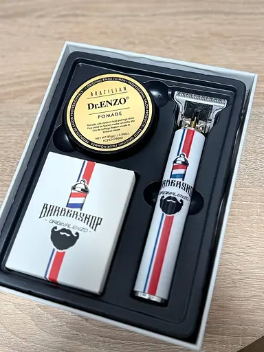 Аккумуляторный триммер для мужчин ENZO EN-1915 водонепроницаемый триммер с насадками для стрижения волос и бороды Белый - фото 5