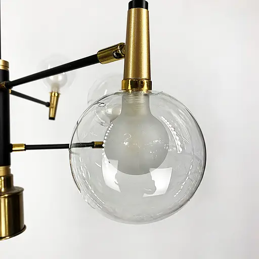 Люстра на 6 ріжків з поворотними плафонами у двох кольорах Line.F Колір плафона Прозорий + матовий - фото 5