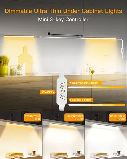 Кухонний світильник Daymeet Under Cabinet ультратонкий з регульованою яскравістю 30 см кольоровий - фото 4