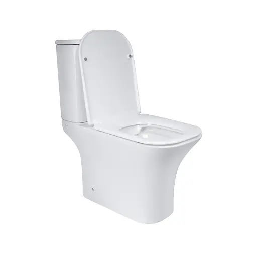 Унитаз-компакт Qtap Presto Quadro безободковый с сиденьем Soft-close QT24221215AW, Белый - фото 4