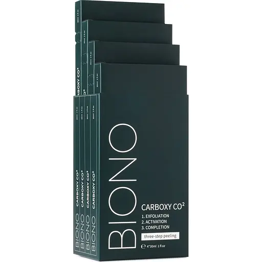 Набір для догляду за обличчям Biono Carboxy CO² Трьохетапна процедура 120 мл (4 шт. x 30 мл) (BN_CRB_4) - фото 1