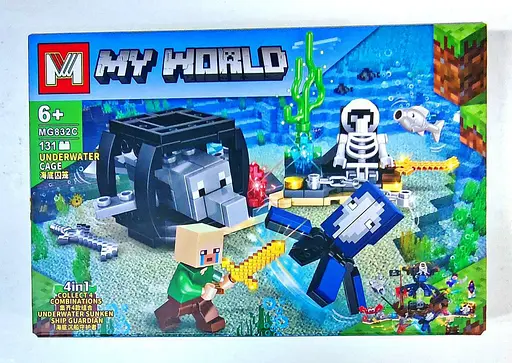 Конструктор 4 в 1 My World MG832C Minecraft ігровий набір Підводна клітина Underwater Cage 131 деталь - фото 2