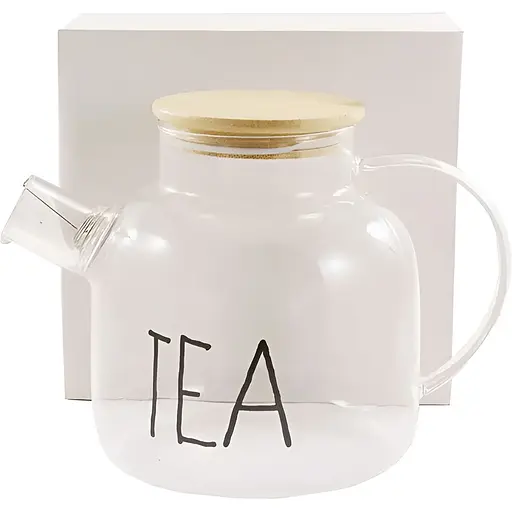 Заварочный чайник стеклянный Interos с бамбуковой крышкой 1.5 л (000033775) - фото 1