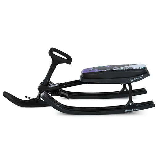 Снігокат MS 1778-4 Низька рама, м'яке сидіння з екошкіри 45х21см (2 положення), кермо, металопластик, чорна - фото 4