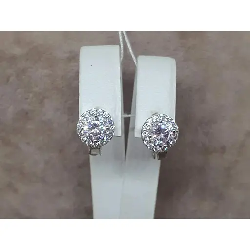 Срібні сережки TOP Silver з фіанітами. 9520100Б - фото 4