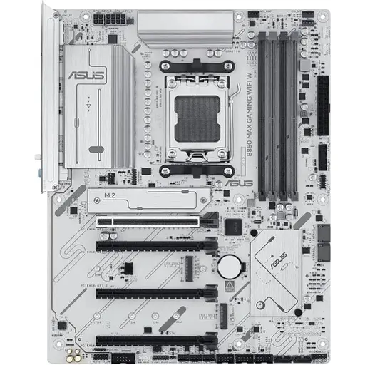 Материнская плата Asus AM5 B850 MAX Gaming WIFI W, B850, 4xDDR5, Int.Video (CPU), 4xSATA3, 3xM.2, 1xPCI-E 5.0 x16, 1xPCI-E 4.0 x16, 2xPCI-E 4.0 x1, Realtek 7.1, Realtek 2.5Gb, WiFi 6E, Bluetooth 5.3, 8xUSB 3.2 / 8xUSB 2.0, HDMI/DP, ATX