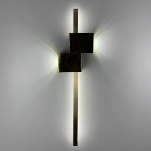 Настенный латунный светильник Сomfort в 3-х размерах Line F длина 80 см Арт. WM23 AB - фото 10