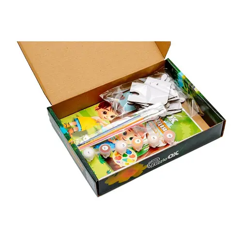 Деревянный пазл-раскраска А5 "Гусочка" PuzzleOK Puz-22937 кисточка, краски, клейкая пленка - фото 6