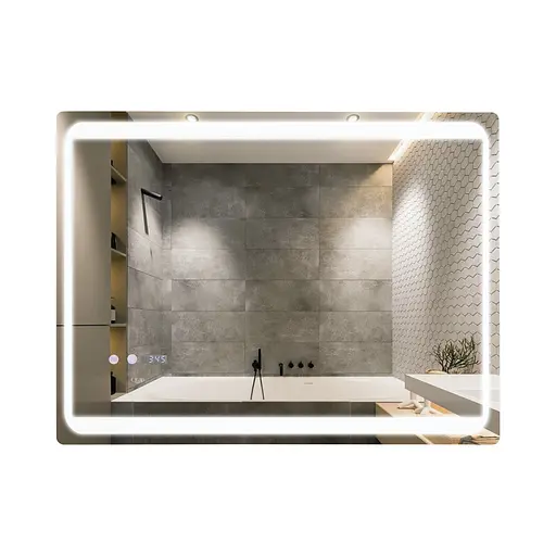 Дзеркало Qtap Mideya 800x600 з LED-підсвічуванням Touch, з антизапотіванням, з годинником, диммером яскравості QT2078NCF8060W - фото 1