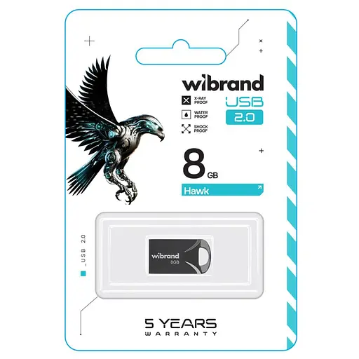 Flash Wibrand USB 2.0 Hawk 8Gb Black - фото 2
