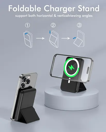 Повербанк для Mag-safe Battery Pack, магнітний складаний 10000mAh бездротовий 22,5 Вт PD - фото 2