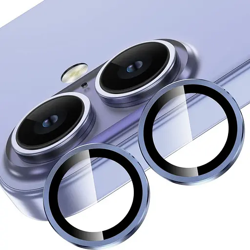 Захисне скло Epik Metal Classic на камеру у упак. для Apple iPhone 16, 6.1/16 Plus 6.7 Синій/Ultramarine - фото 2