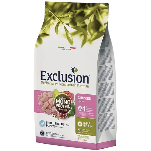 Корм Exclusion Puppy Chicken Small Breed для цуценят собак малих порід з куркою 0,5 кг - фото 1