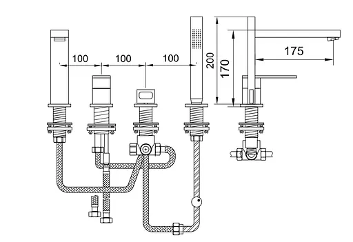 Смеситель для ванны Kohlman Nexen хром на борт ванны QB243U Хром - фото 3