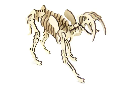 Дерев'яний конструктор "Шаблезубий тигр" 30 деталей - фото 2