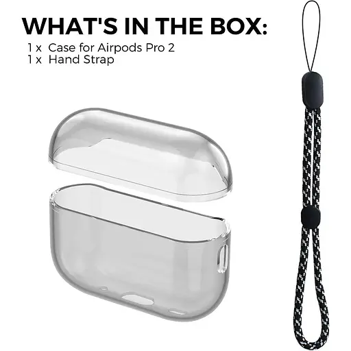 Чехол AhaStyle Transparent Case для Airpods Pro 2 Black [133860] - фото 2