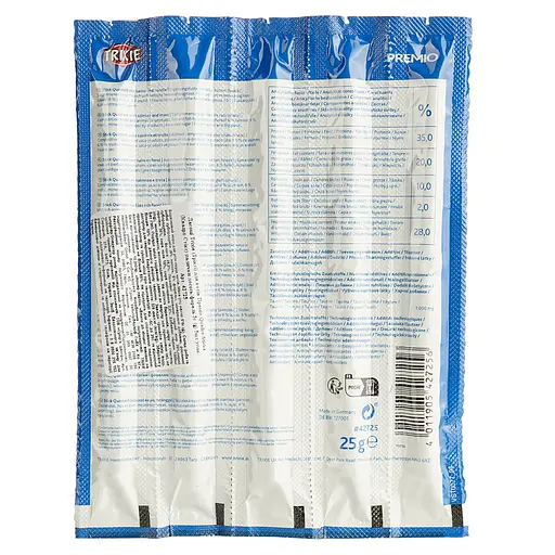 Уценка. Лакомство для кошек Trixie Premio Quadro-Sticks форель и лосось 5 шт по 25 г - фото 3