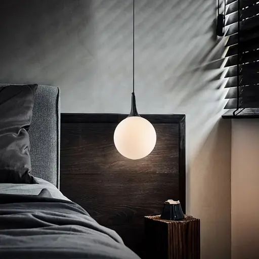 Подвесной светильник GOLF с белым плафоном | Line F | Арт. 11193/1 BK+WT - фото 1