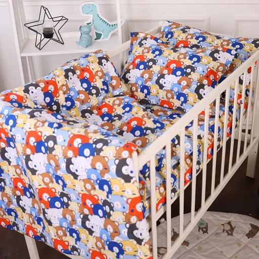 Наволочка MirSon Бязь Kids Time 20-0032 Colored bears 40х60 см (2200009638725) - фото 4