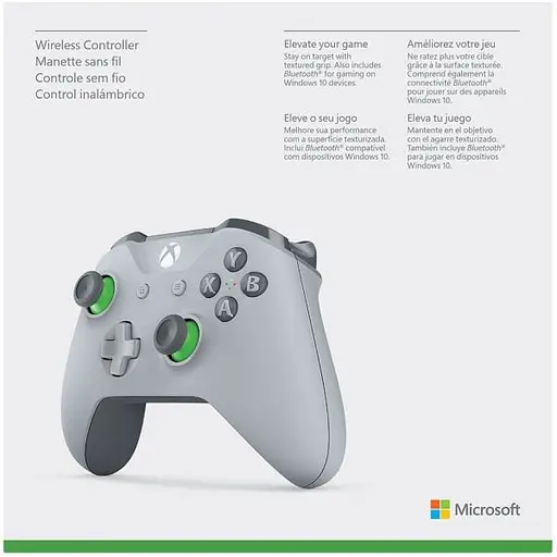 Microsoft Xbox One S Wireless Controller with Bluetooth (Grey/Green) - фото 6