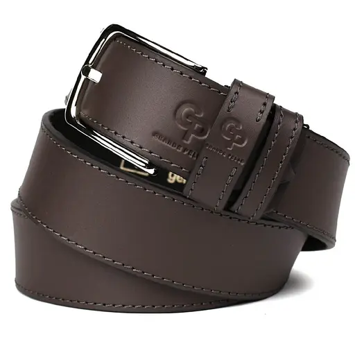 Ремінь шкіряний Grande Pelle коричневий  120х4х0.5 см acs0032055 - фото 3