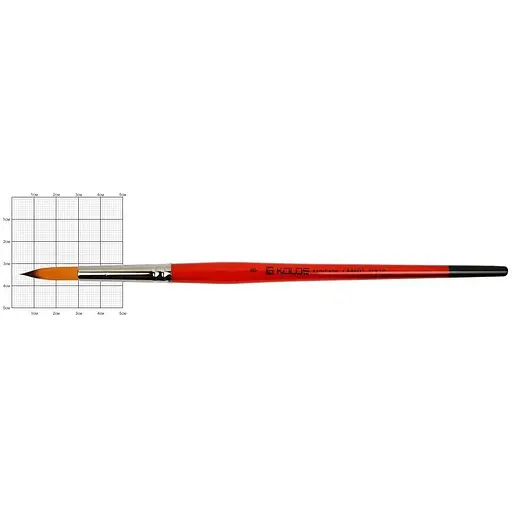 Пензель синтетика кругла Carrot 1097R № 8 коротка ручка Kolos