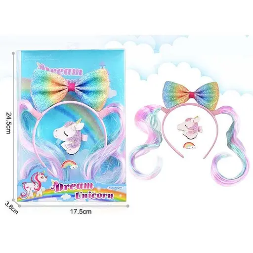 Набор украшений для волос, обруч, бантик, локоны - фото 2