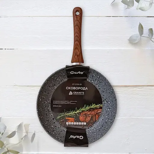 Сковорода Gusto GT-2109-24 покрытие Granite 24x4.8 см (102471) - фото 5