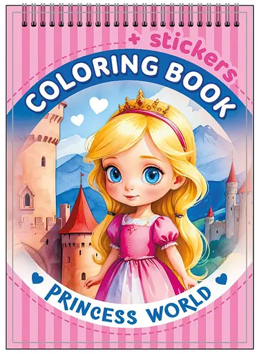 Раскраска с наклейками, 24209, 12 листов, А5