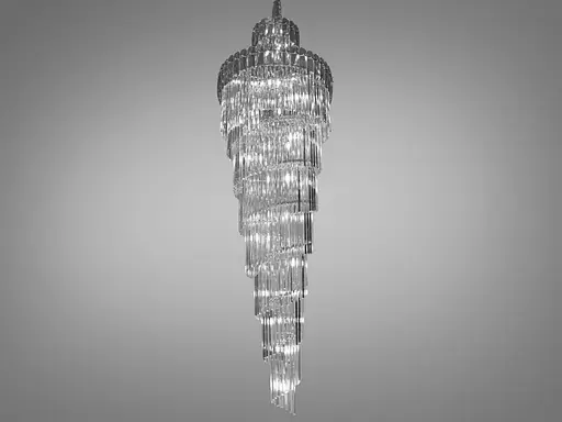 Поразительная хрустальная люстра серии «Хрустальный каскад», 55 ламп, хром. - фото 1