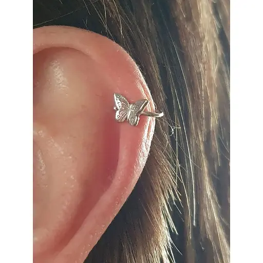 Серебряная серьга-каффа на хеликс. 9132479Р - фото 5