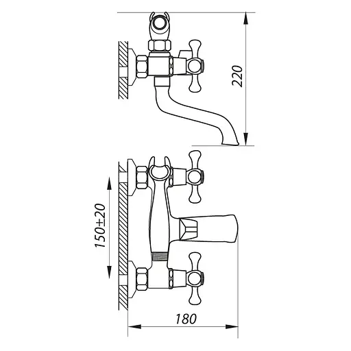 Змішувач для ванни Zerix DAK 827 ZX0011 Хром - фото 2