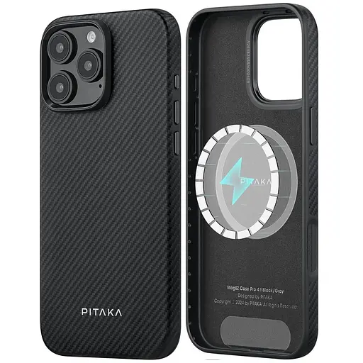 Оригінальний протиударний чохол Pitaka Military-Grade Protective Summa Case для iPhone 16 Pro Max 600D Black/Grey (KI1601PMPA) - фото 1